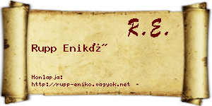 Rupp Enikő névjegykártya